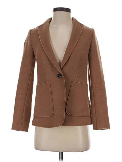 Pre-owned Ann Taylor Wool Blazer Jacket In Brown