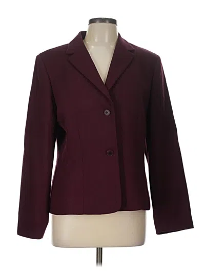 Pre-owned Ann Taylor Wool Blazer Jacket In Burgundy