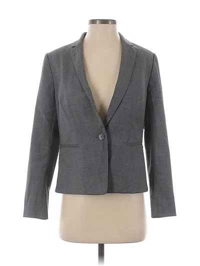 Pre-owned Ann Taylor Wool Blazer Jacket In Gray
