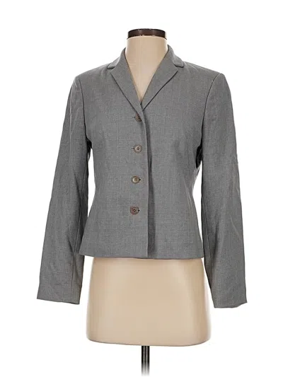 Pre-owned Ann Taylor Wool Blazer Jacket In Gray