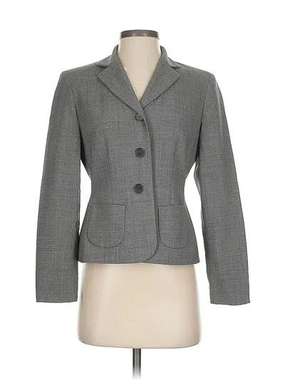 Pre-owned Ann Taylor Wool Blazer Jacket In Gray