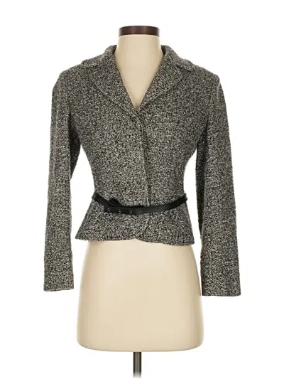 Pre-owned Ann Taylor Wool Blazer Jacket In Gray
