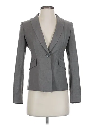 Pre-owned Ann Taylor Wool Blazer Jacket In Gray