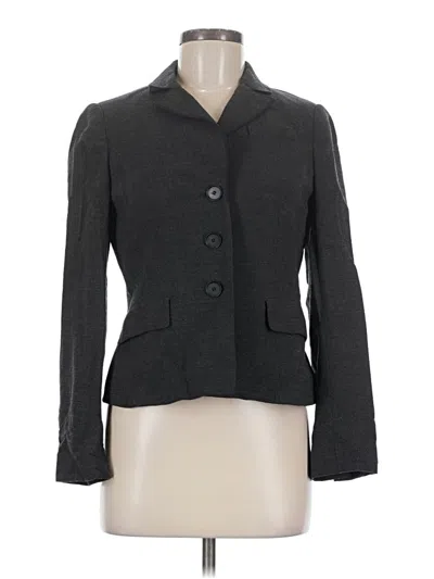 Pre-owned Ann Taylor Wool Blazer Jacket In Gray