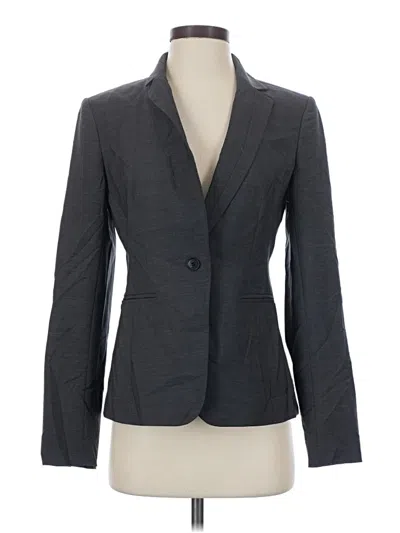 Pre-owned Ann Taylor Wool Blazer Jacket In Gray