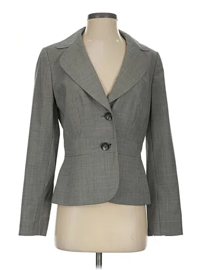 Pre-owned Ann Taylor Wool Blazer Jacket In Gray