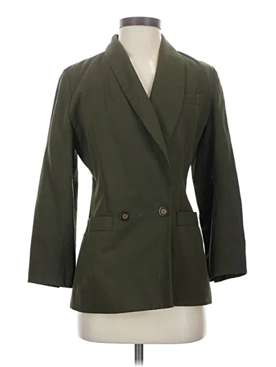 Pre-owned Ann Taylor Wool Blazer Jacket In Green