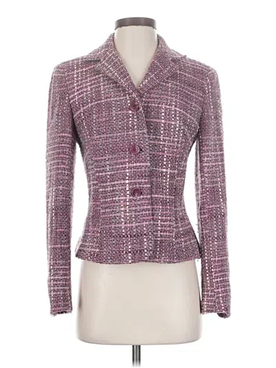 Pre-owned Ann Taylor Wool Blazer Jacket In Purple
