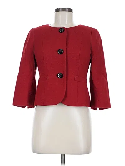 Pre-owned Ann Taylor Wool Blazer Jacket In Red