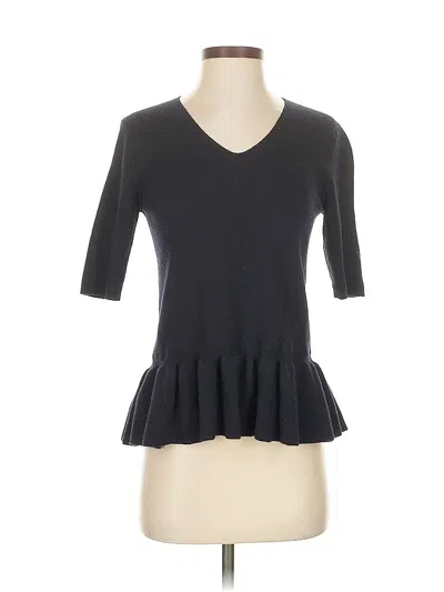 Pre-owned Ann Taylor Wool Cardigan Sweater In Black