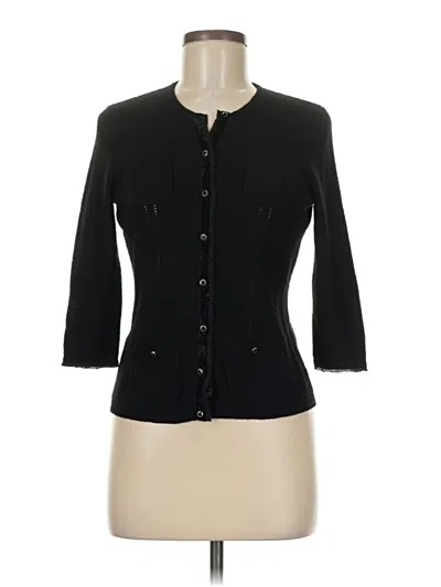 Pre-owned Ann Taylor Wool Cardigan Sweater In Black