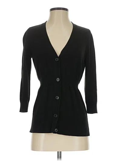 Pre-owned Ann Taylor Wool Cardigan Sweater In Black