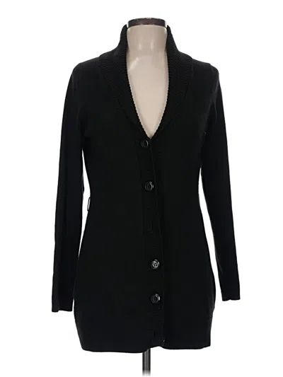 Pre-owned Ann Taylor Wool Cardigan Sweater In Black