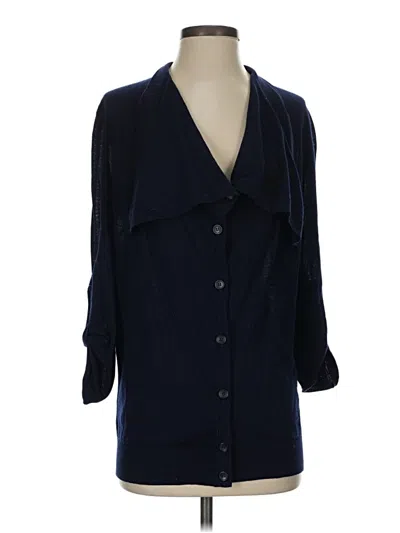 Pre-owned Ann Taylor Wool Cardigan Sweater In Blue