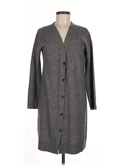 Pre-owned Ann Taylor Wool Cardigan Sweater In Gray
