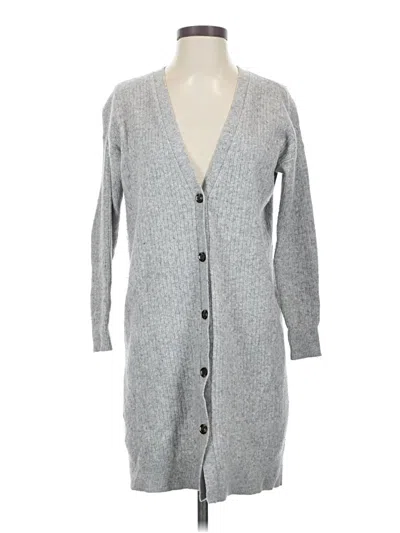 Pre-owned Ann Taylor Wool Cardigan Sweater In Gray