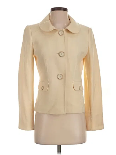 Pre-owned Ann Taylor Wool Coat In Ivory