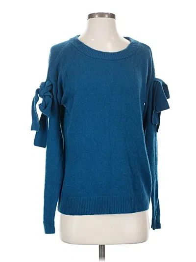 Pre-owned Ann Taylor Wool Pullover Sweater In Blue