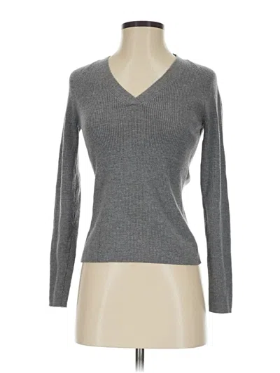Pre-owned Ann Taylor Wool Pullover Sweater In Gray