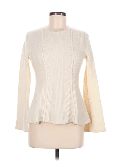 Pre-owned Ann Taylor Wool Pullover Sweater In Ivory