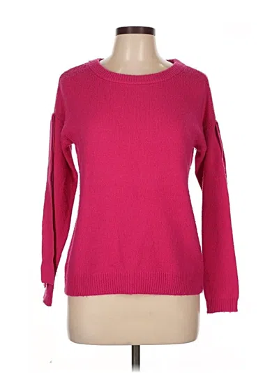 Pre-owned Ann Taylor Wool Pullover Sweater In Pink