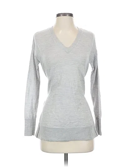Pre-owned Ann Taylor Wool Pullover Sweater In Silver