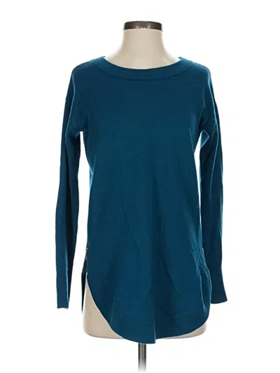 Pre-owned Ann Taylor Wool Pullover Sweater In Teal