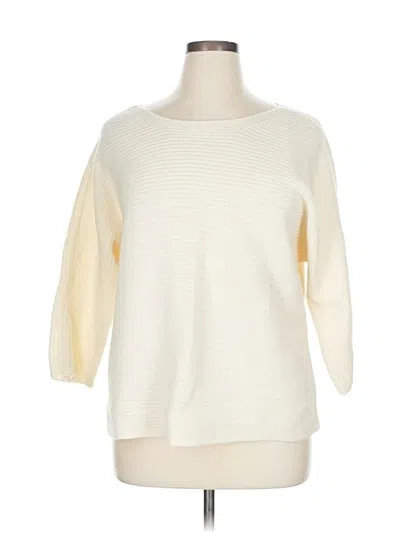 Pre-owned Ann Taylor Wool Pullover Sweater In White