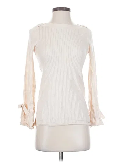 Pre-owned Ann Taylor Wool Pullover Sweater In White