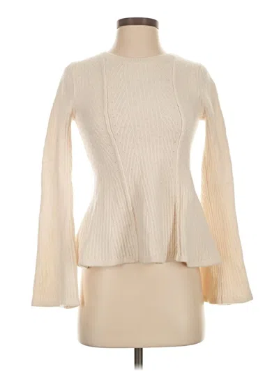 Pre-owned Ann Taylor Wool Pullover Sweater In White