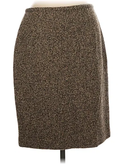 Pre-owned Ann Taylor Wool Skirt In Brown