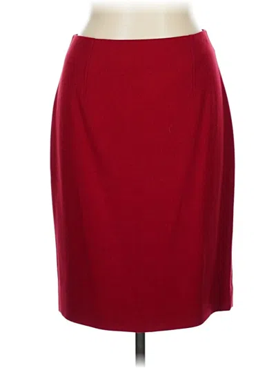 Pre-owned Ann Taylor Wool Skirt In Burgundy