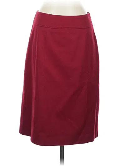Pre-owned Ann Taylor Wool Skirt In Burgundy