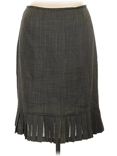 Pre-owned Ann Taylor Wool Skirt In Gray