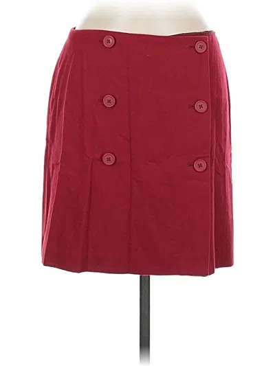 Pre-owned Ann Taylor Wool Skirt In Red