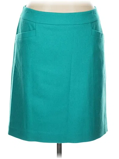 Pre-owned Ann Taylor Wool Skirt In Teal