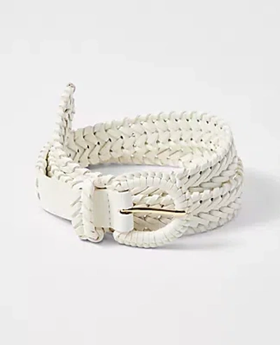 Ann Taylor Woven Belt In White