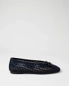 Ann Taylor Woven Bow Ballet Flat In Black
