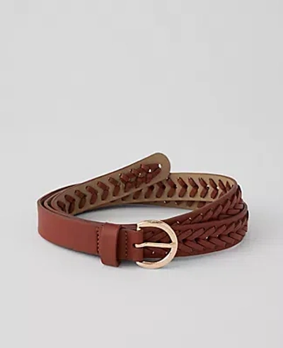 Ann Taylor Woven Leather Belt In Brown