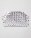 Ann Taylor Woven Metallic Clutch In Silver