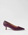 Ann Taylor Woven Nip Toe Kitten Heel Pumps In Purple