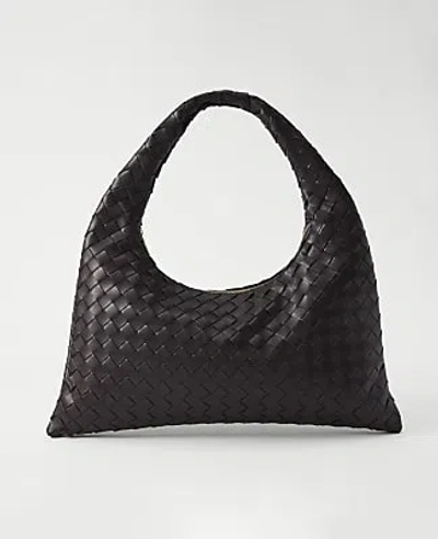 Ann Taylor Woven Shoulder Bag In Pure Chocolate