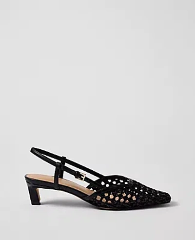 Ann Taylor Woven Slingback Pump In Black