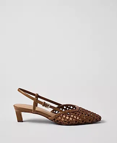 Ann Taylor Woven Slingback Pump In Brown