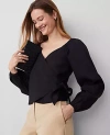 Ann Taylor Wrap Blouse In Black