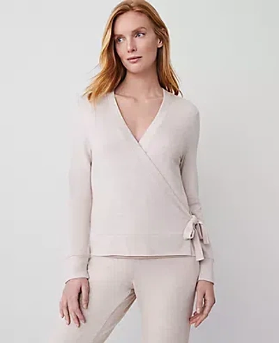 Ann Taylor Wrap Pajama Top In Granola Heather