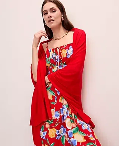 Ann Taylor Wrap Poncho In Red