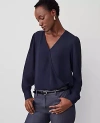 Ann Taylor Wrap Popover Top In Night Sky