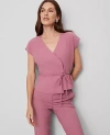 Ann Taylor Wrap Tie Waist Blouse In Pink