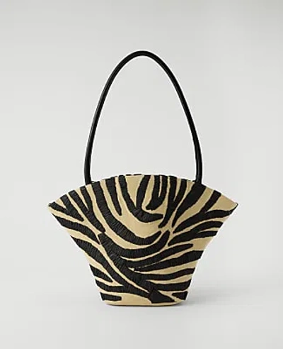 Ann Taylor Zebra Print Tote In Black